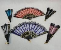 Folding Fan with Lace [Glitter Butterflies]